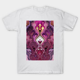 Decorative Psychedelic Magenta Design T-Shirt